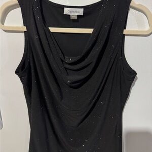 Calvin Klein Black Sparkle Sleeveless Blouse
